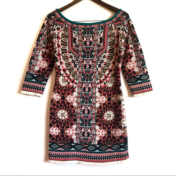 Flying Tomato Dresses & Skirts - FLYING TOMATO Tribal Boho Knit Pattern Mini Dress